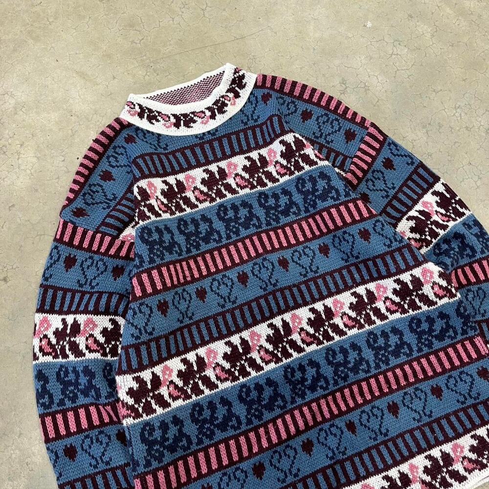 Vintage 90s aztec cable‎ knti sweater - Picture 2 of 3